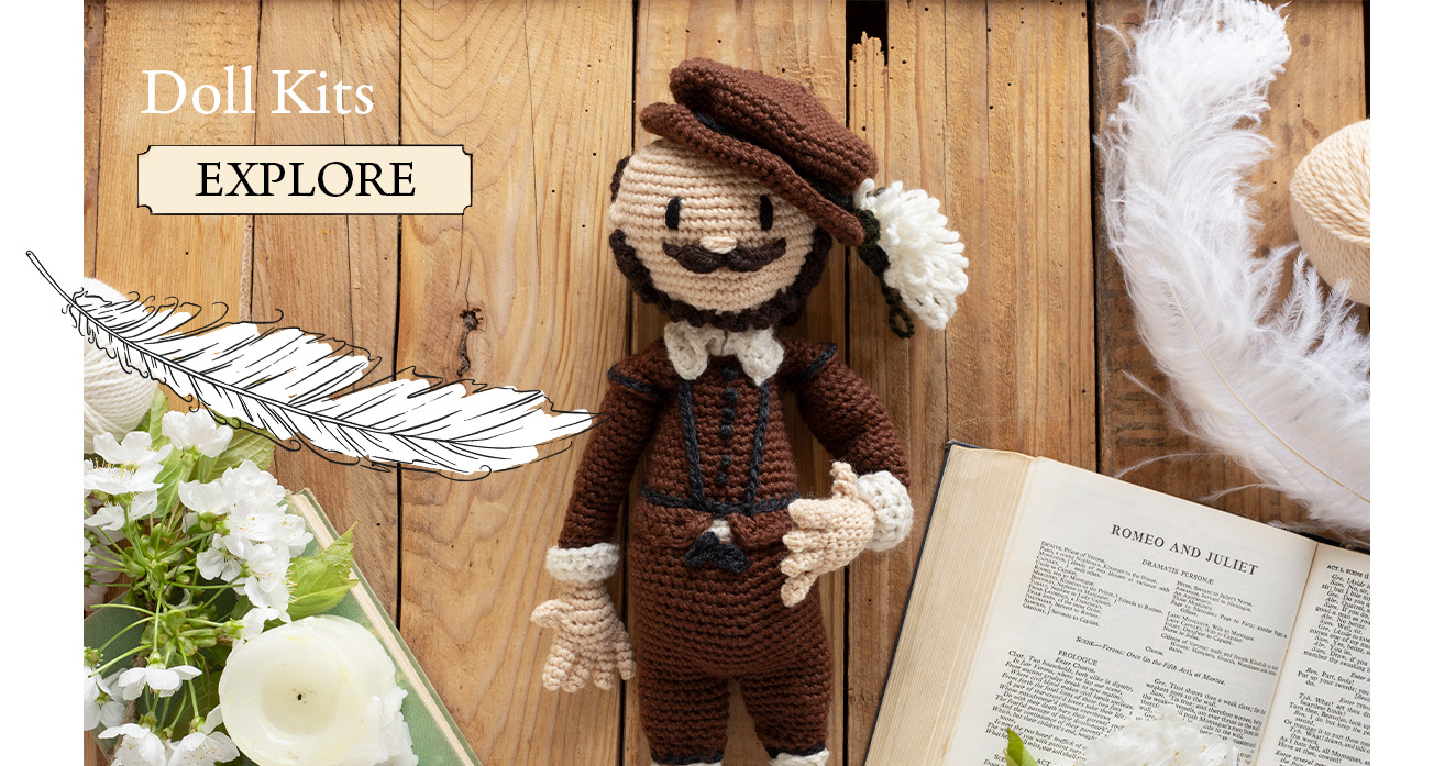 Doll kits shakespeare crochet pattern TOFT